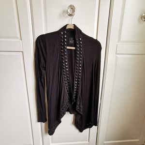 Guess Embellished Asymmetrical Sweater, Black, Size Medium
